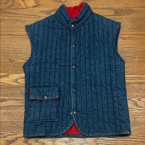 Vintage TurtleBax Denim and Flannel Quilted Vest